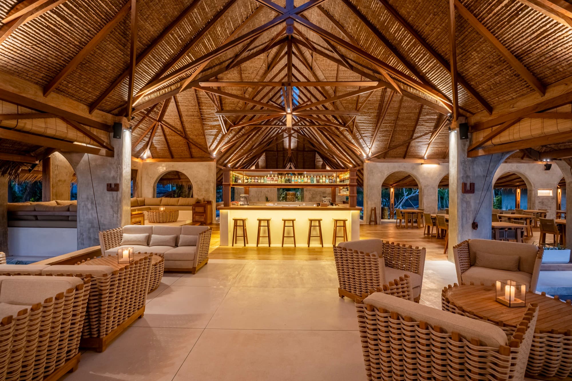 The lounge bar in the Beach Pavilion at Coral Eye