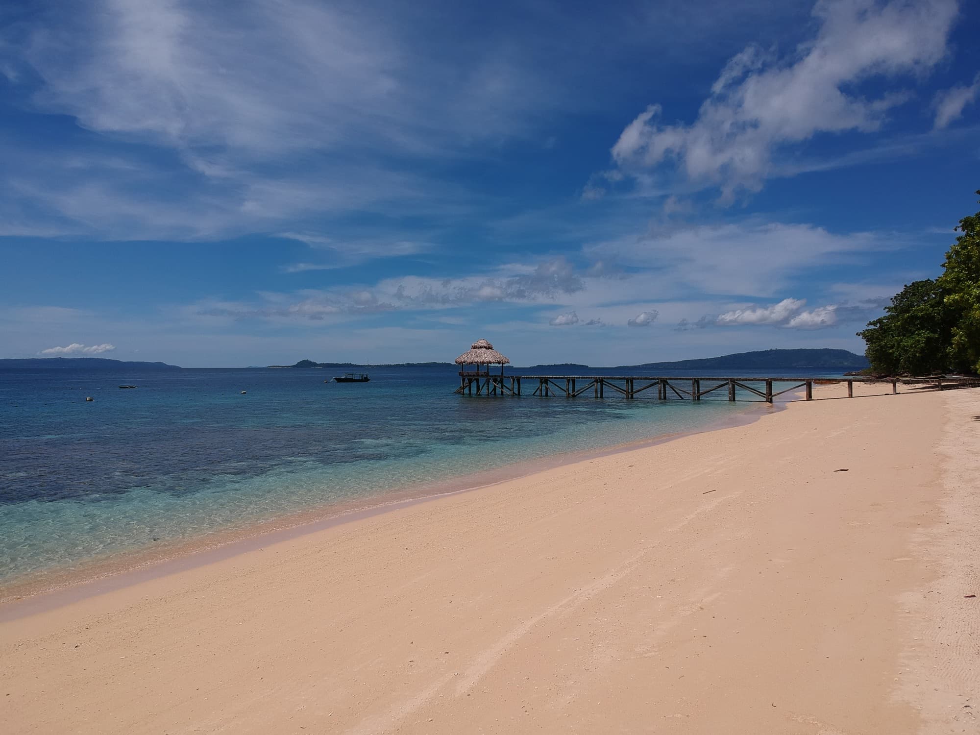 The Coral Eye beach and shoreline on Bangka Island