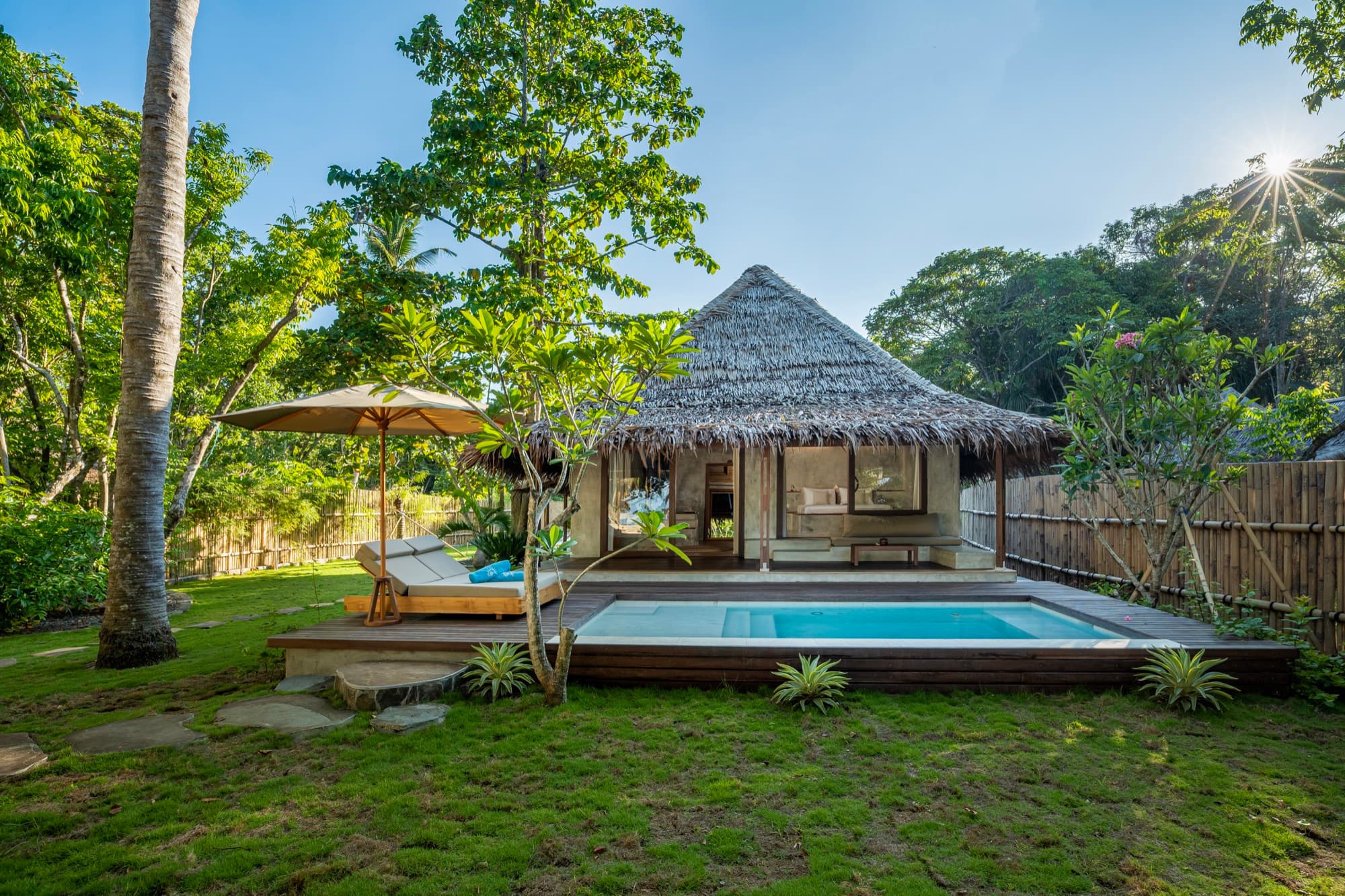Beachfront Pool Villa with its private plunge pool facing the sea at Coral Eye