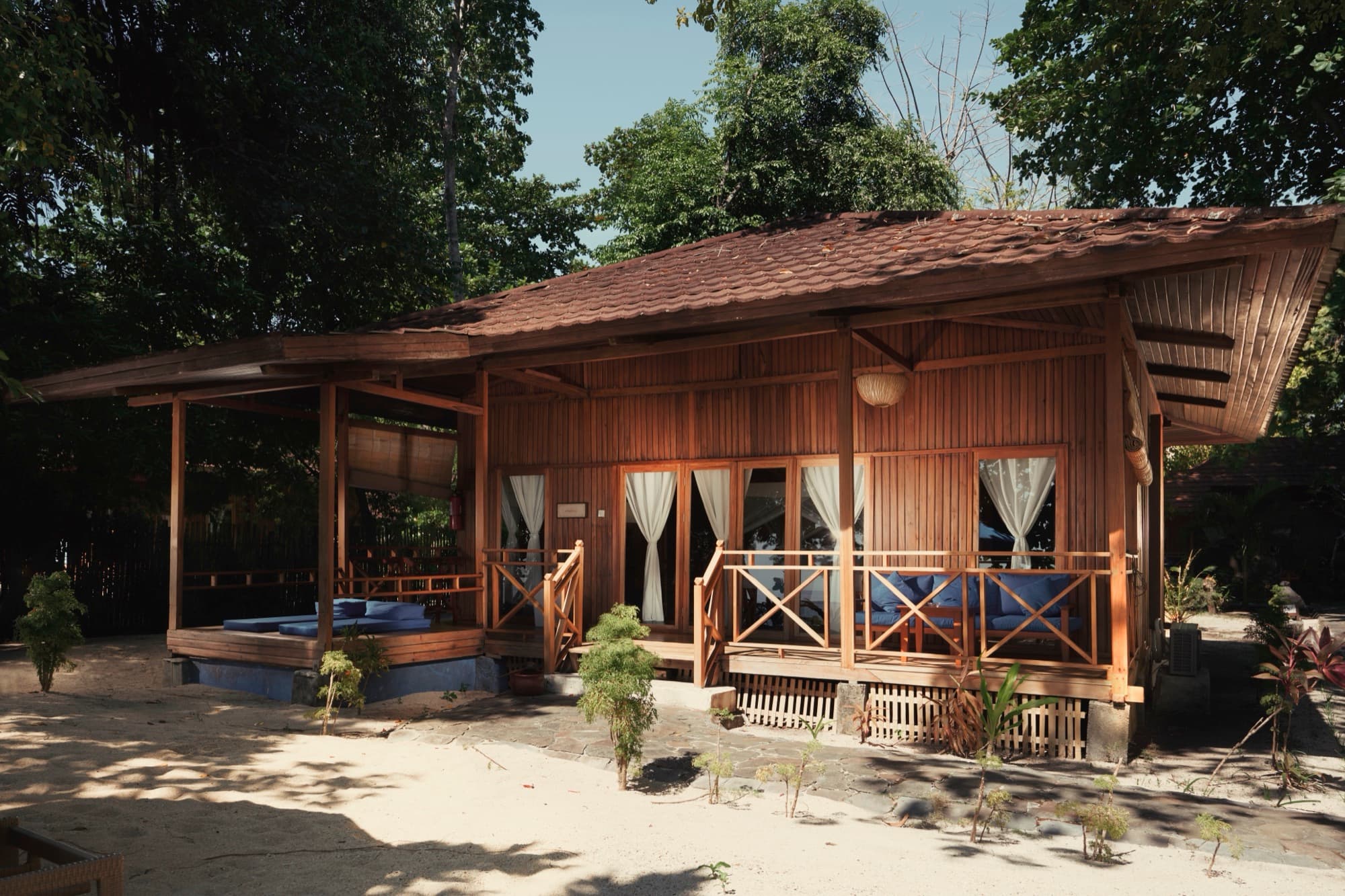Beach Villa set directly on the sand at Siladen