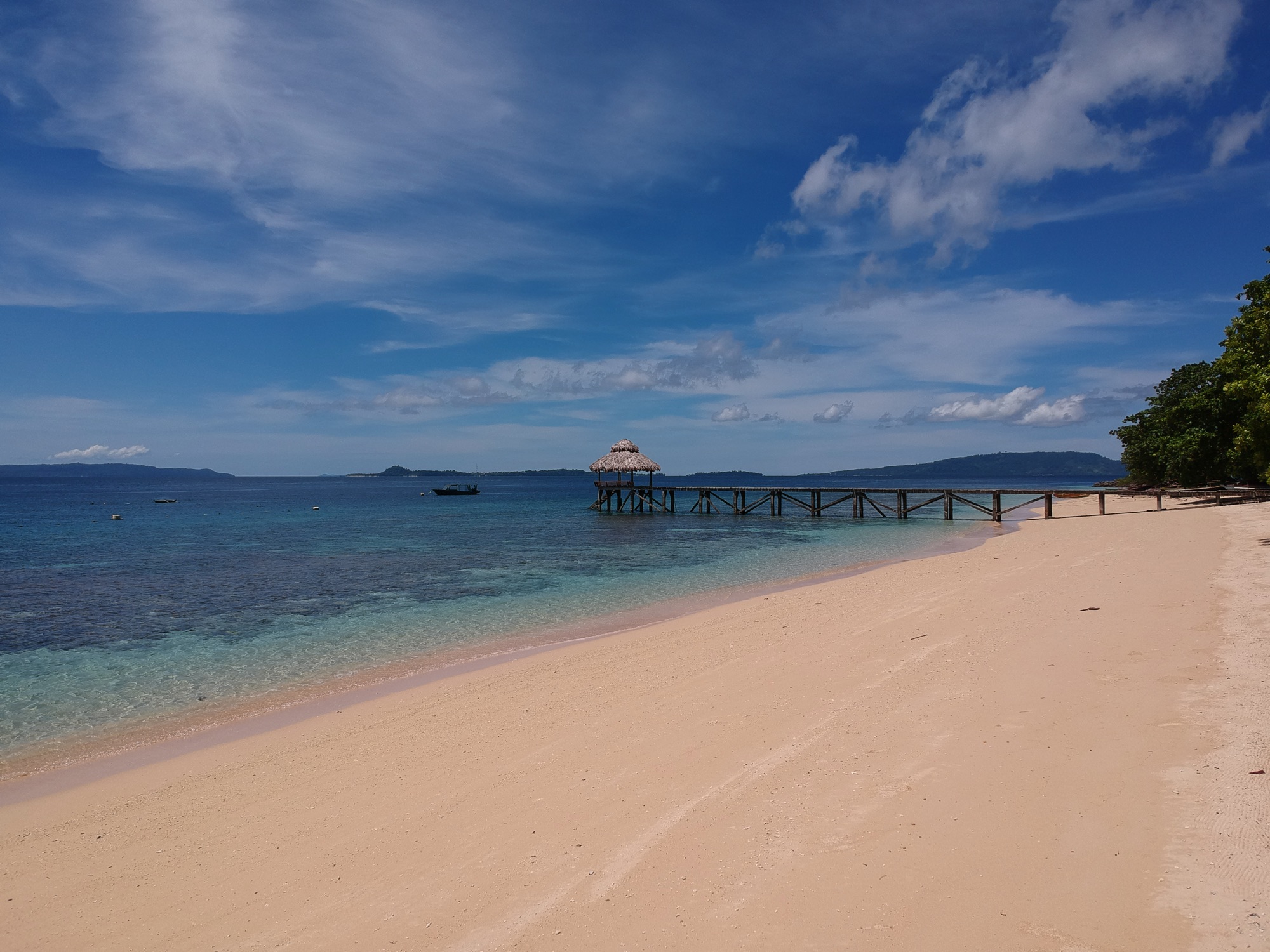 The Coral Eye beach and shoreline on Bangka Island