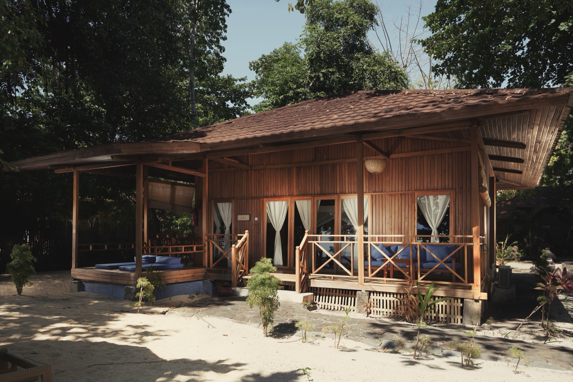 Beach Villa set directly on the sand at Siladen